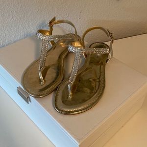 Gold shiny Gianni Bini sandals, worn twice